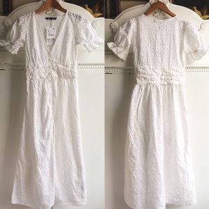 NWT White Eyelet Cotton Zara Dress (S)